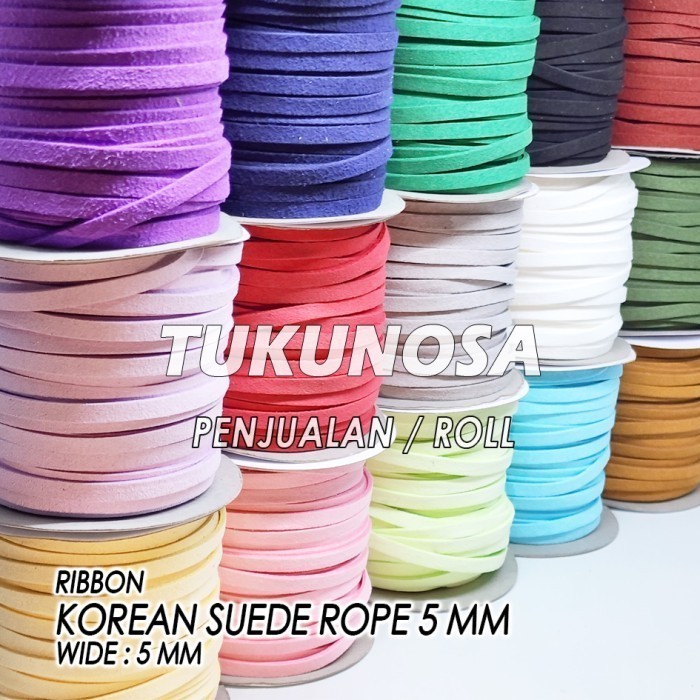 

Hot Sale Tali Suede Korea Terbaru 5 Mm / Roll - Tali Gelang Pita Suede Sale!!!