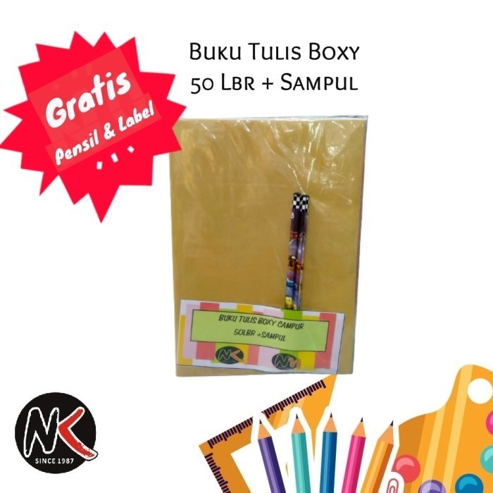 

Produk Buku Tulis Boxy 50 Lembar + Sampul Gratis Pensil Dan Label Nama Promo