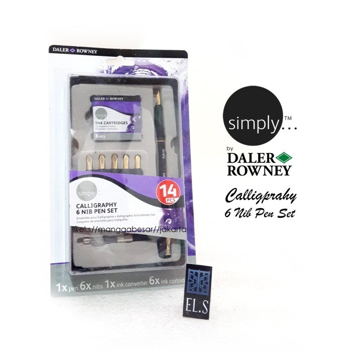 

Daler Rowney Simply Calligraphy Pen 6 Nib Set DISKON