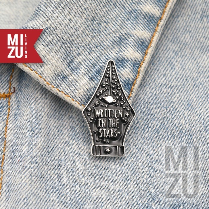 

MIZU WRITTEN IN THE STARS Fountain Pen Nib Enamel Pin Brooch Bros PROMO