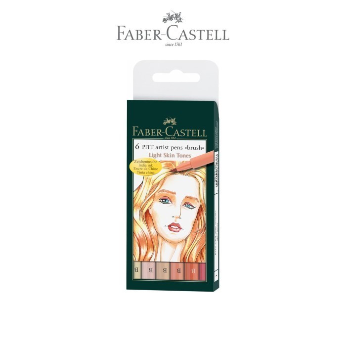 

Faber-Castell PITT Artist Pen Brush Skin Tones 6 Wallet TERMURAH