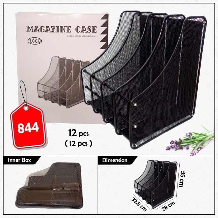 

Box File Besi / Magazine Tray / Tempat Dokumen-Majalah 4 Sekat