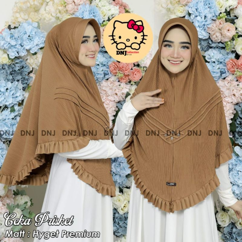 Promo Mega Sale 2.2 // kerudung/hijab/bergo plisket DNJ model ceka Lis