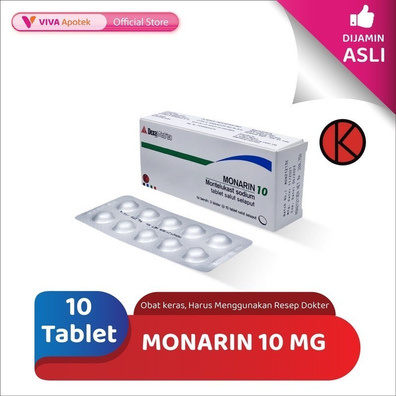 Monarin 10 mg / Montelukast / Asma / Sesak Napas (10 Tablet)