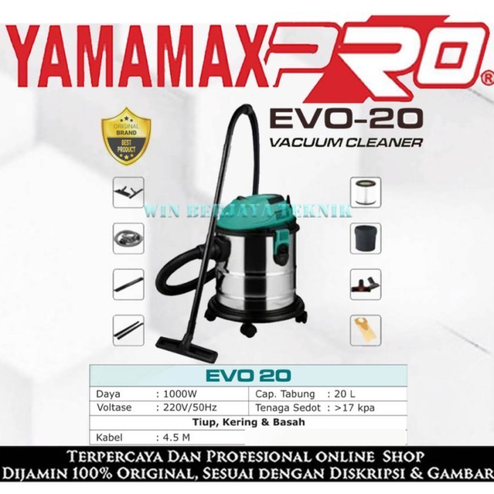 Yamamax Pro EVO 20 Vacuum Cleaner Mesin Penyedot Debu Mesin Sedot Debu