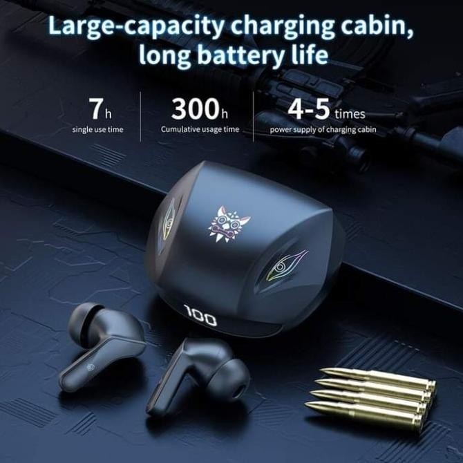 Headset Onikuma T33 Hitam V5.1 Tws Gaming Stereo Wireless Headphone Runabenkei90