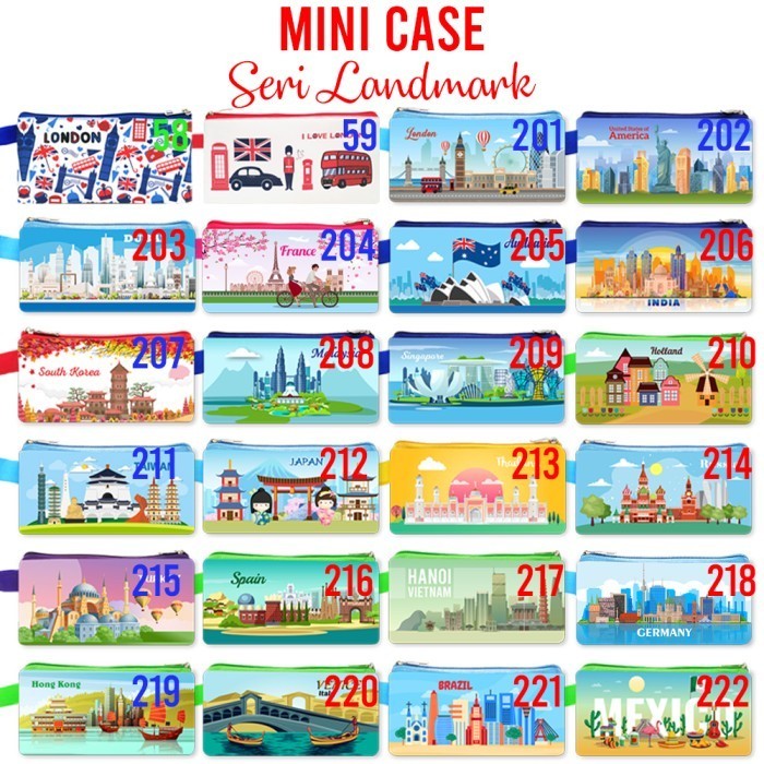 

siap kirim] Mini Case Landmark Berbagai Negara Dompet Tempat Pensil Souvernir Oleh