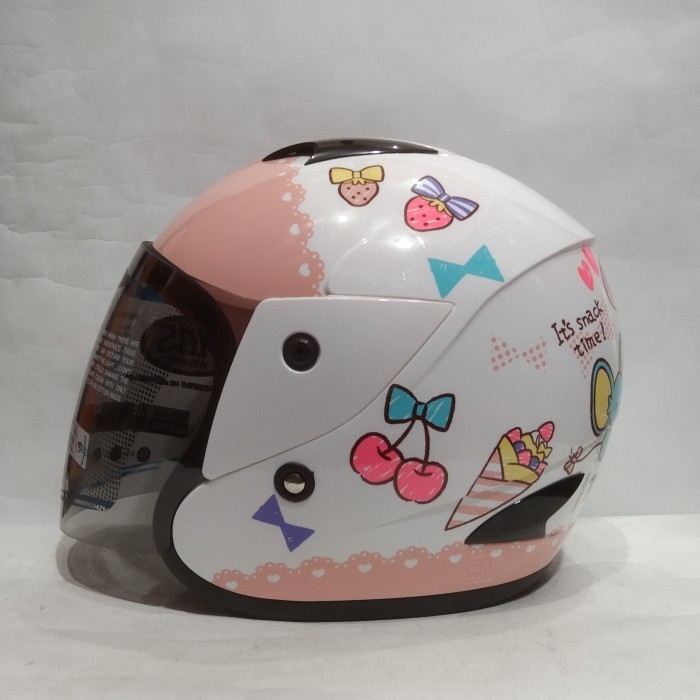 HELM MDS SPORT R3 JUNIOR SANRIO MY MELODY #1 WHITE PINK HELM HALF FACE