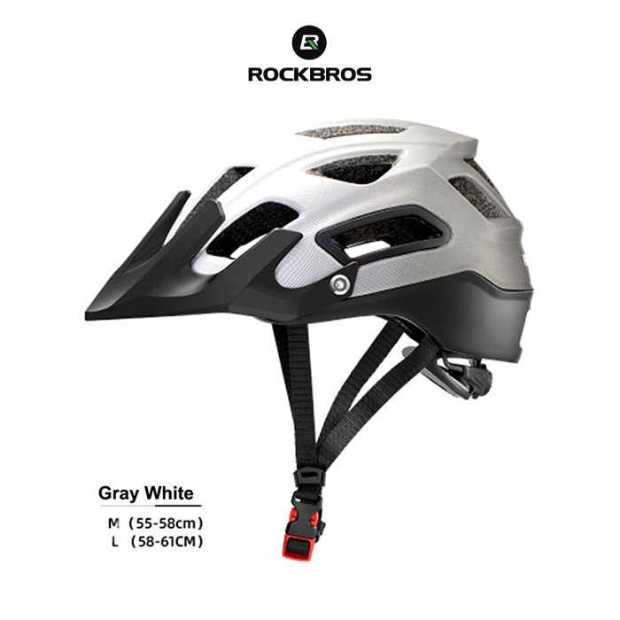 ROCKBROS HC-65 Bike Ultralight Helmet - Helm Sepeda - GRAY WHITE