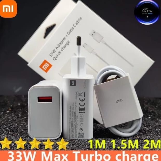 Original Adaptor Charger Xiaomi Redmi Note 9 Pro 33W Turbo Charge