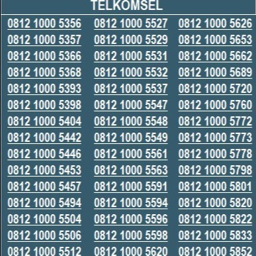 NOMER CANTIK SIMPATI TELKOMSEL 4G 5G SERI TRIPLE 1000 BAG 5 SV01