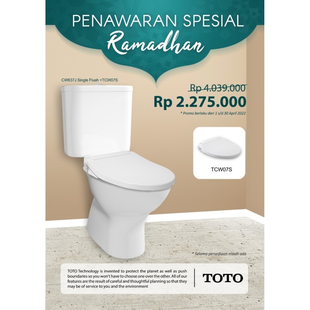 PROMO TOTO CW633JW/F SINGLE FLUSH + TCW07S