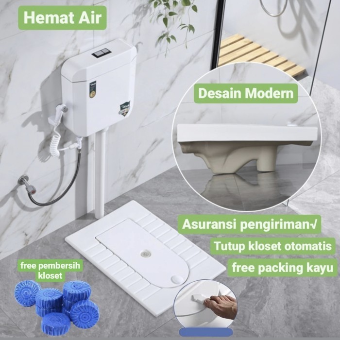 KLOSET JONGKOK + PENUTUP OTOMATIS [KHUSUS PENGIRIMAN INSTAN]
