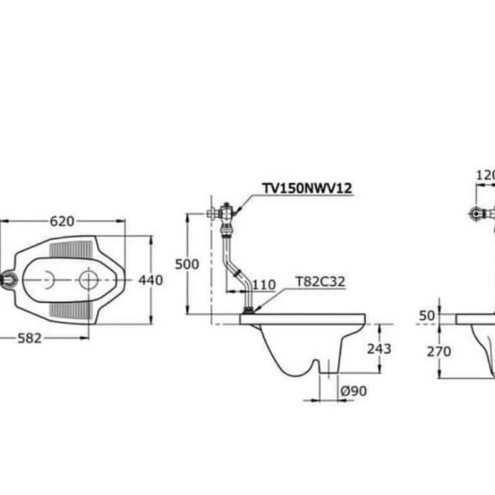 KLOSET JONGKOK TOTO CE9 FLUSH VALVE PAKET KOMPLIT