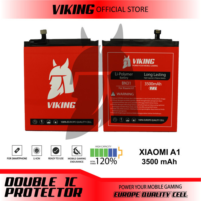 Baterai Viking A1 - 5X Bn31Double Power