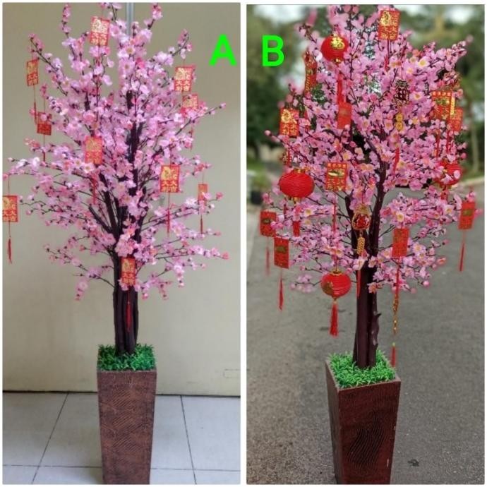 Pohon bunga imlek meihua angpao sincia sakura 175 cm 2 m besar tinggi