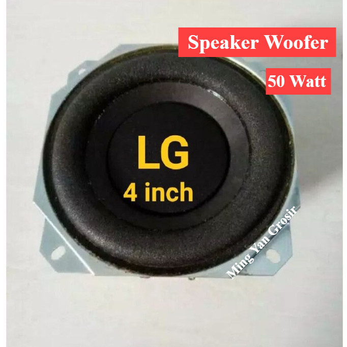 Speaker Woofer LG 4 inch BASS 50 Watt Subwoofer 50W 4-8Ohm Baut Tekuk
