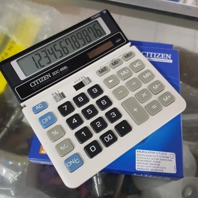 

Terbaik! Kalkulator 12 Digit Calculator Alat Hitung Citizen Type SDC 868L !!