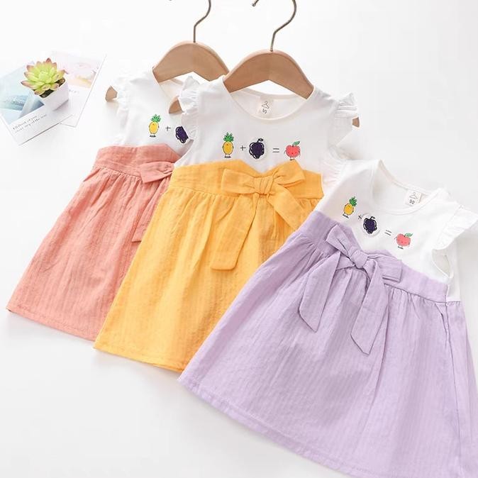 New Bayi - 2 Tahun Dress Anak Rao Lee | Gaun Korea Perempuan Impor - Lilac, 6-12 Bulan 