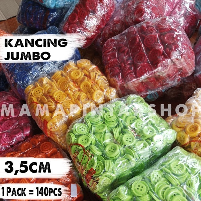 Terlaris Kancing Jumbo Besar Warna Warni 3,5 Cm Mainan Edukasi 1 Gross Promo Terbaru