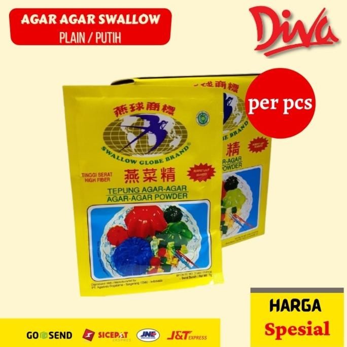 

siap kirim] Agar Agar Swallow Plain / Putih 1 pcs