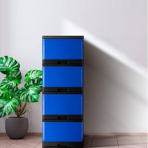 :=:=:=:=] Rak Lemari Container plastik 4 susun