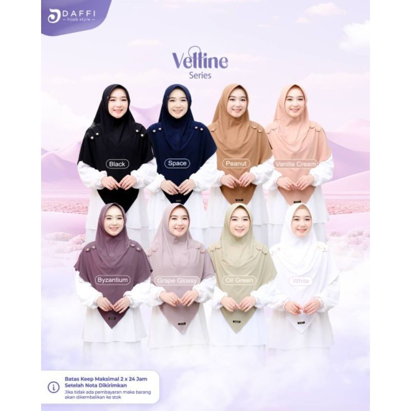 VELLINE Daffi Hijab Terbaru Jumbo Syari Kancing Premium Jersey