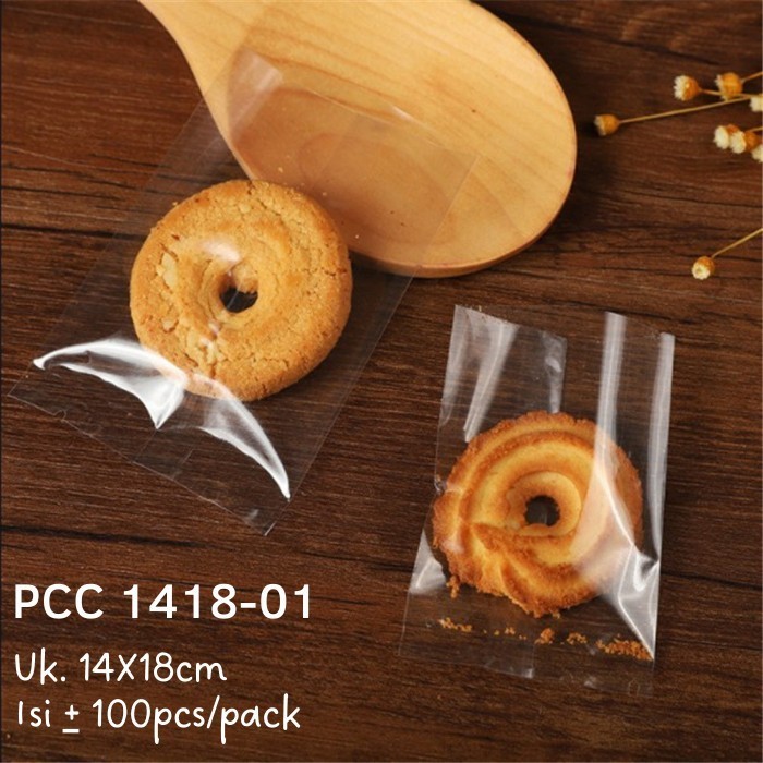 

] Plastik Polos Bening PCC 1418-01 Cookies Mooncake Pia Kue Roti Snack