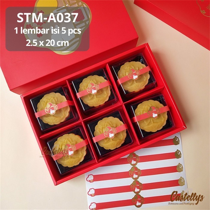 

!!!!!!] Sticker Stiker Label Mooncake STM-A037 Rabbit Kue Bulan Pia Cookies