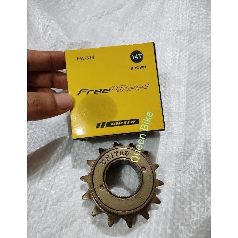 PROMO Freewheel Sproket Sepeda Gir Ger Sepeda 14t Drat Ulir UNITED PT88