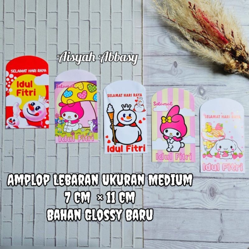 

Amplop lebaran angpao lebaran motif Sanrio Melody/Mixue Medium Isi 50-100 lembar