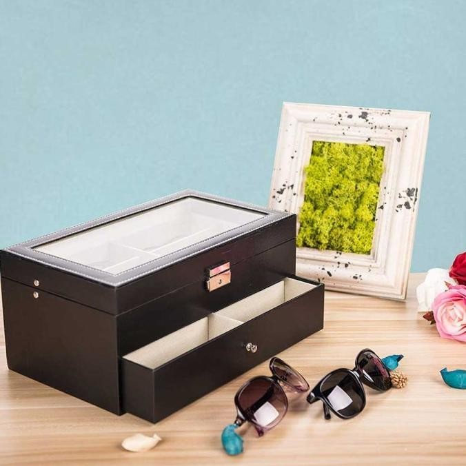 Kotak Penyimpanan Kacamata Jam Premium Untuk Simpan 12 Sunglass Jam