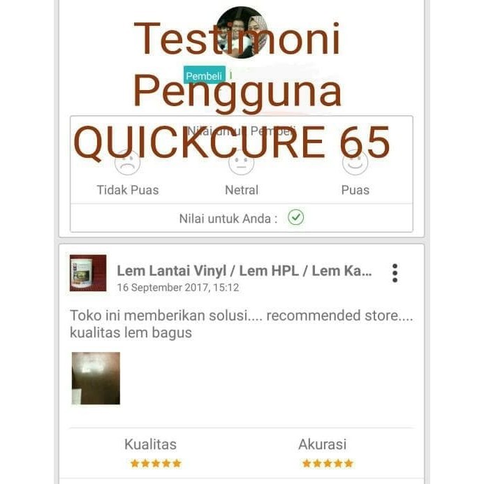 Lem Lantai Vinyl / Lem Hpl / Lem Karpet / Lem Lantai Kayu Quickcure 65 Promo
