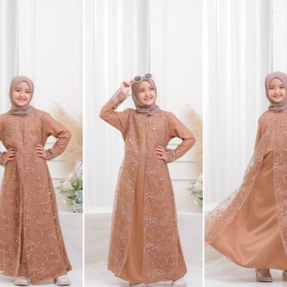 Terbaru Baju Gamis Lebaran Couple Ibu Anak Dress Brukat Brokat Premium Tile