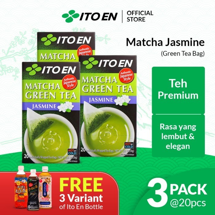 

3 Box ITO EN Matcha Jasmine Tea Bag Teh Celup Free Paket Minuman Sehat 5 Varian
