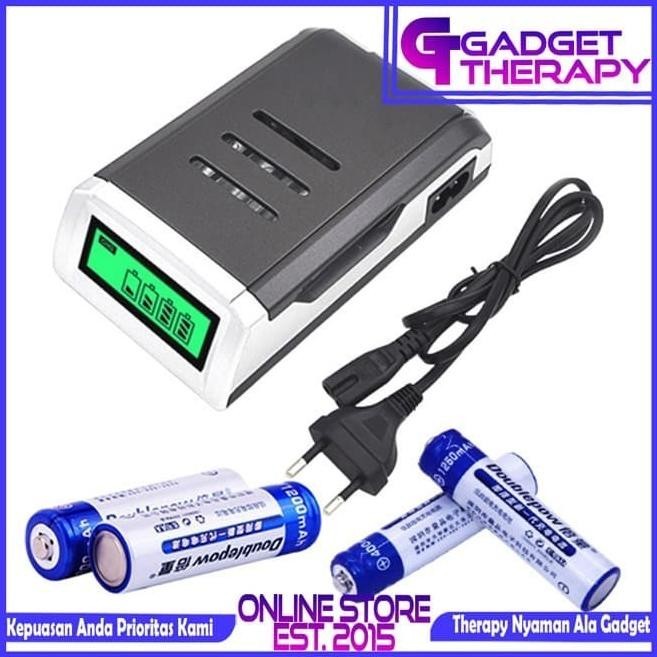 Taffware Fast Charger Casan + 4 Baterai Aa Aaa Rechargeable Doublepow