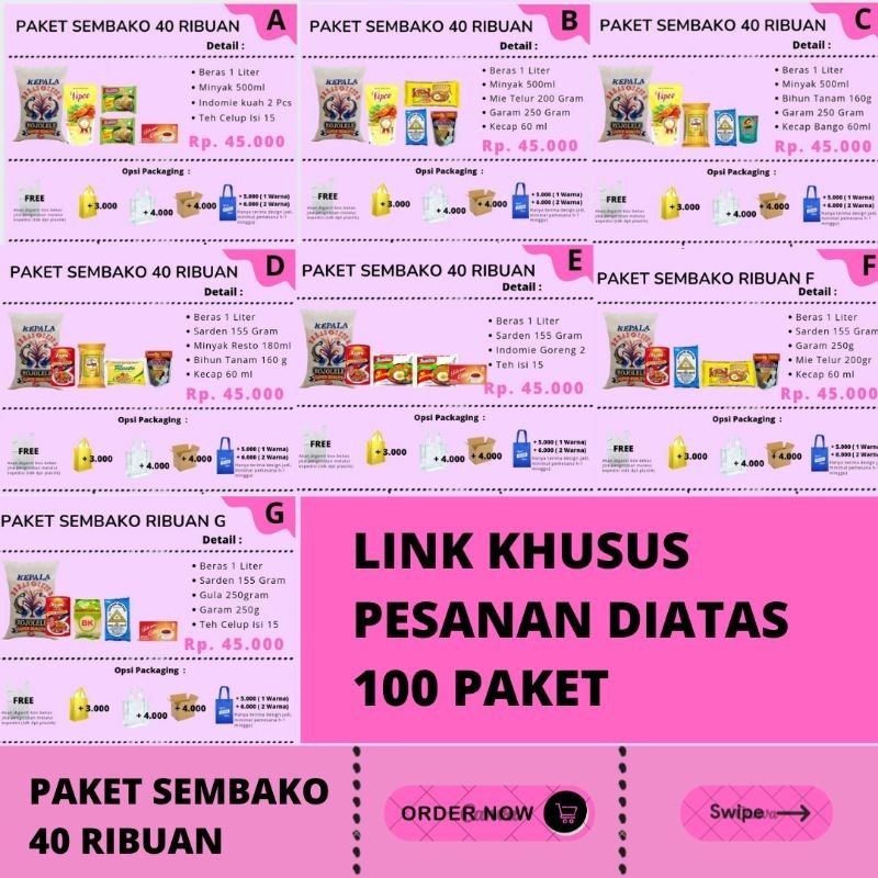 

[GROSS] Paket Sembako Murah 40 Ribuan A B C D E F G H >100 Paket / Paket Sembako Murah By Storesixteen