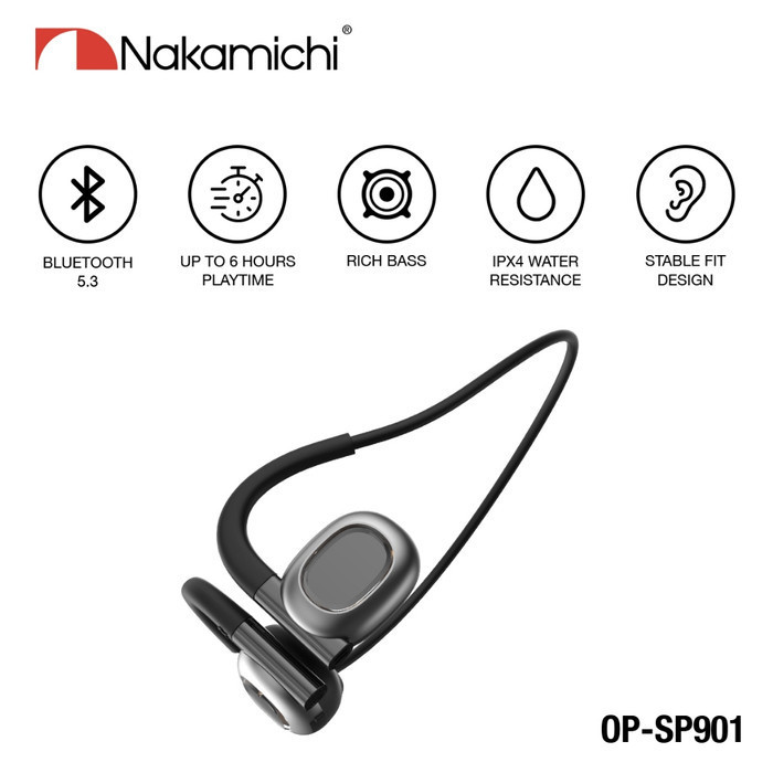 Nakamichi OP-SP901 Open Ear Air Conduction Earphones Bluetooth TWS HD