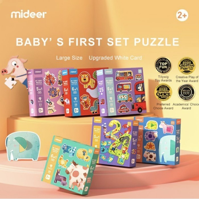 Mideer My First Puzzle 2+ Dinosaur Vehicles Mom Baby