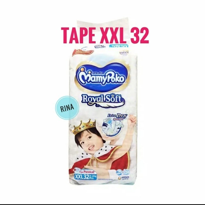 Mamypoko Royal Soft Tape Xxl 32 / Perekat Xxl32 Extra Dry Extra Soft