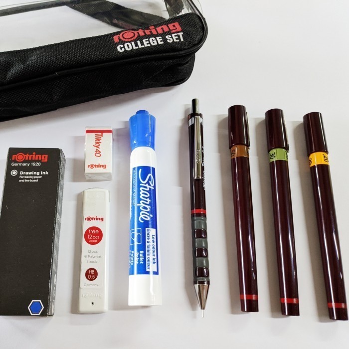 

Ready Rotring Rapido Isograph College Set 0.1/0.3/0.5 Eco Pack
