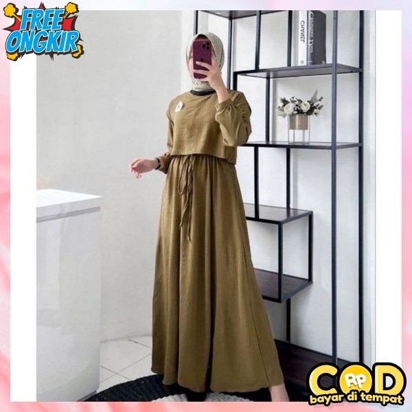 Long Dress Lengan Panjang Games Maxi Maxy Simple Elegan Gsmia Mewah Gamia Model Terbaru 2024 Gasmis 