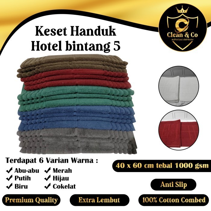 Paket 4 Pcs Keset Handuk Tebal Polos Gramasi 1000 Gsm