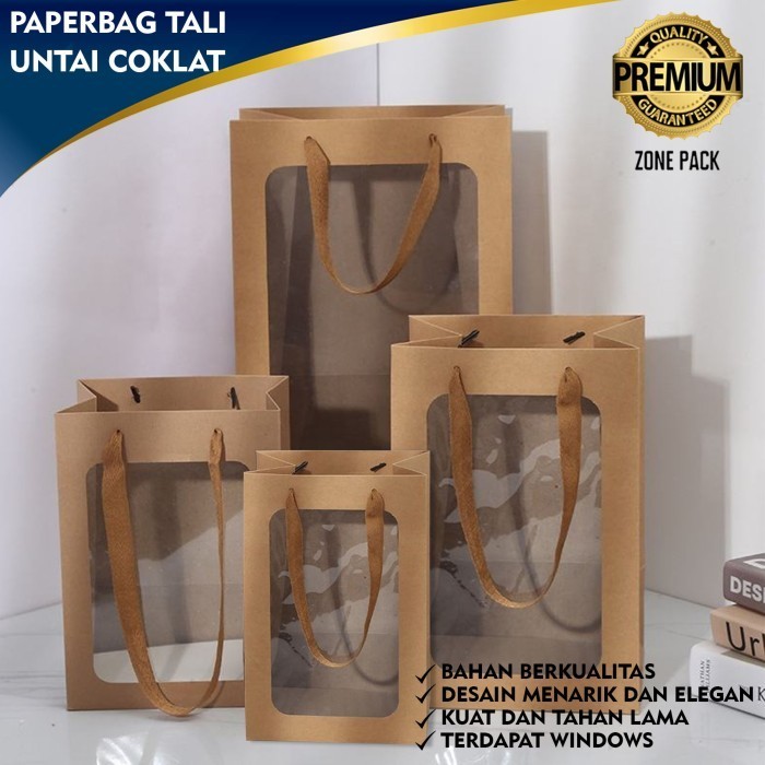 

><><><] PaperBag Tali Untai Coklat PaperBag Tas Mika Hampers Ulang Tahun