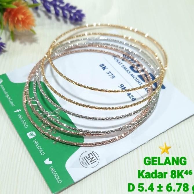 Gelang Keroncong Lidi Emas Asli Kadar 375