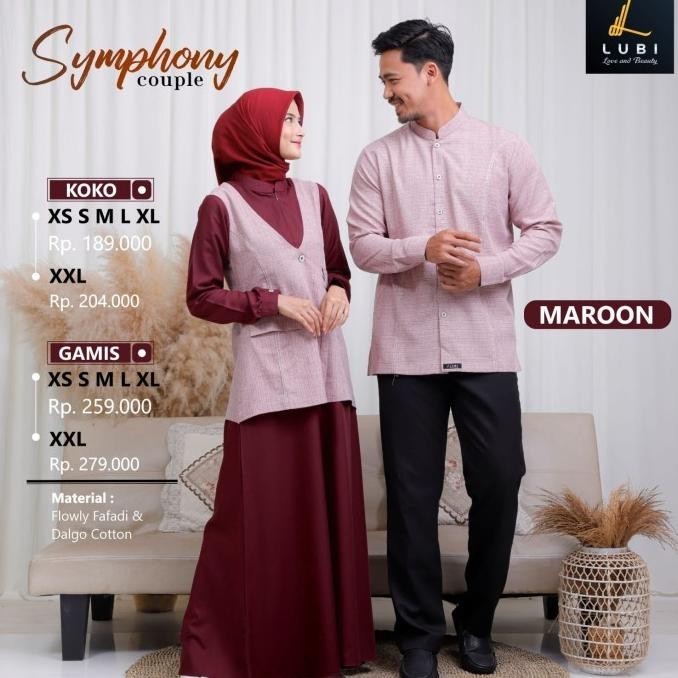 Terbaru Couple Lubi Symphony Maroon Limited Edition