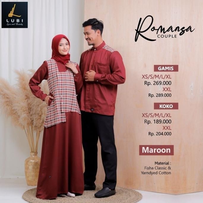 Couple Lubi Romansa Maroon Pengiriman Cepat