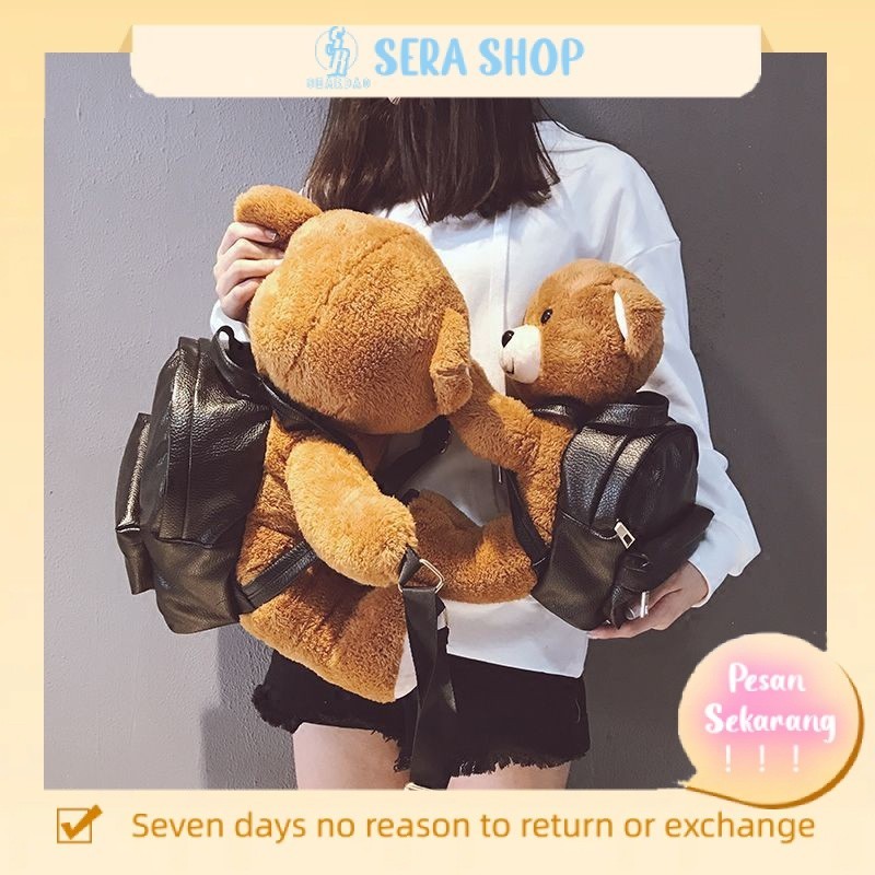 Sera Tas Impor 2021 Baru Lucu Ransel Wanita Mewah Sepeda Motor Beruang Ransel Boneka Hewan Tas Sekol