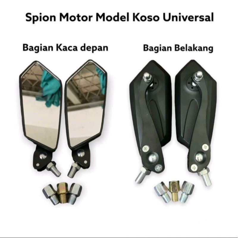 SPION MOTOR KOSO SEGILIMA TANGKAI BESI UNIVERSAL HONDA YAMAHA NMAX MIO BEAT AEROX SATRIA FU