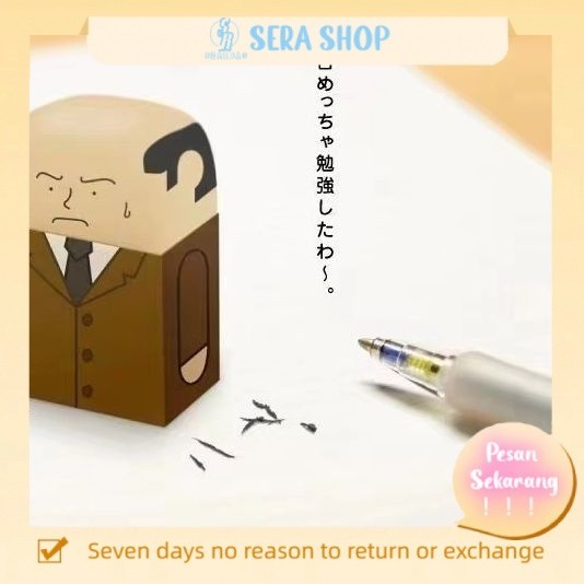 

❦♣Sera lucu kartun lucu siswa penghapus alat tulis kreatif patung pasir botak pekerja sosial hewan begadang penghapus